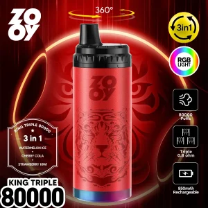 ZOOY Kng TRIPLE 3in1 80K Puffs Disposable vape | EU Warehouse